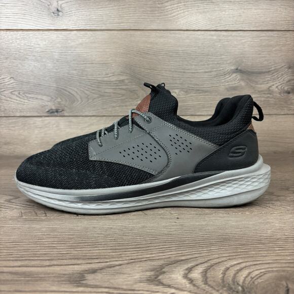 Skechers Slip-ins Relaxed Fit Slade Caster Men's 12 Black Gray Sneakers 210892WW - Picture 3 of 13